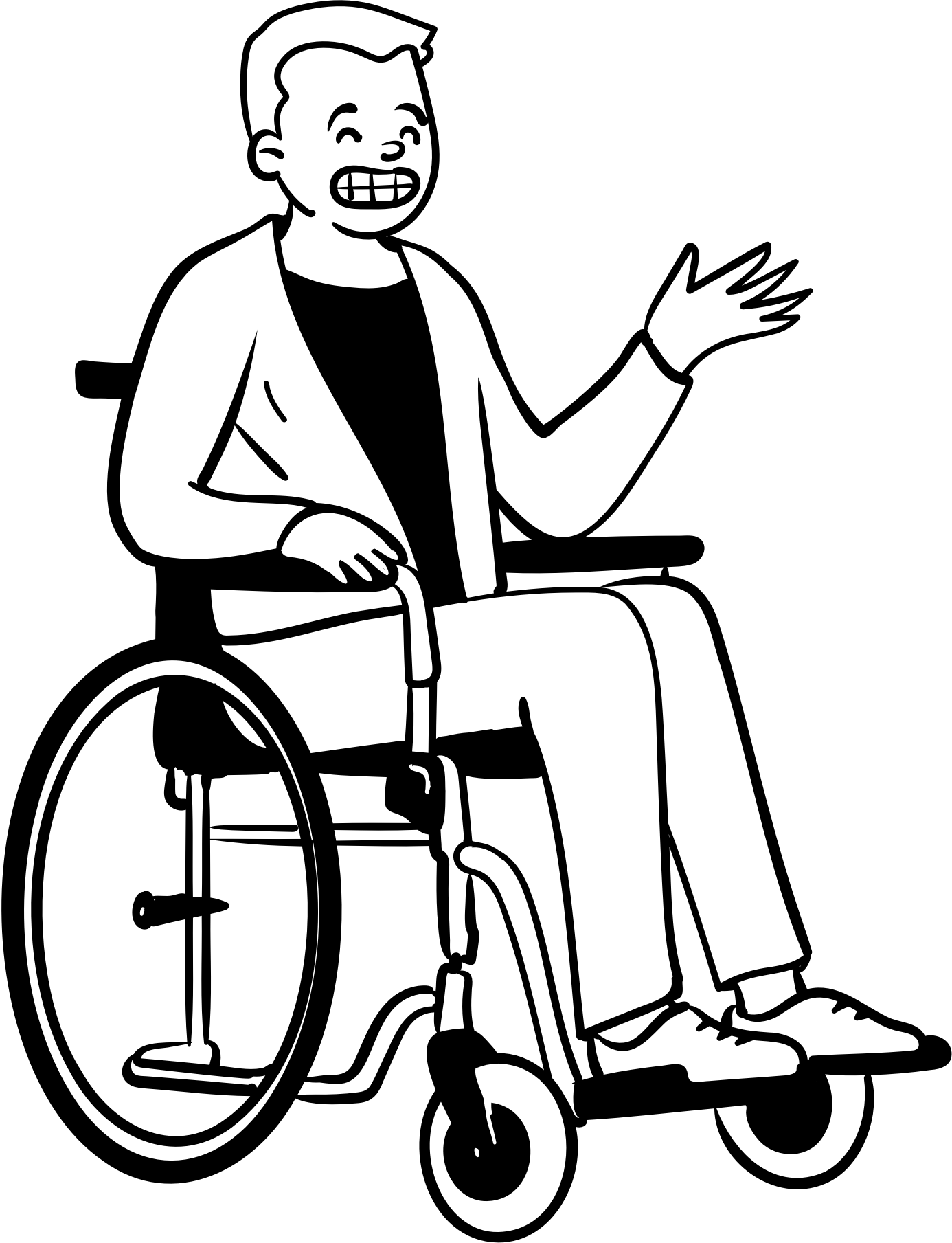 guy sitting on wheel chair