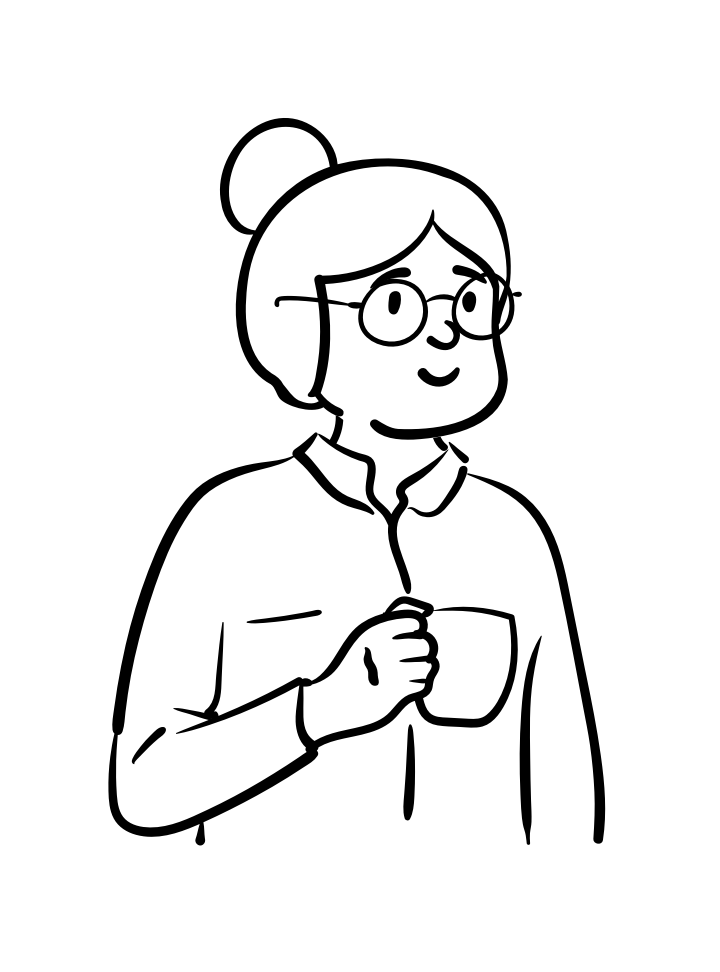 Girl holding a cup 
    of coffee